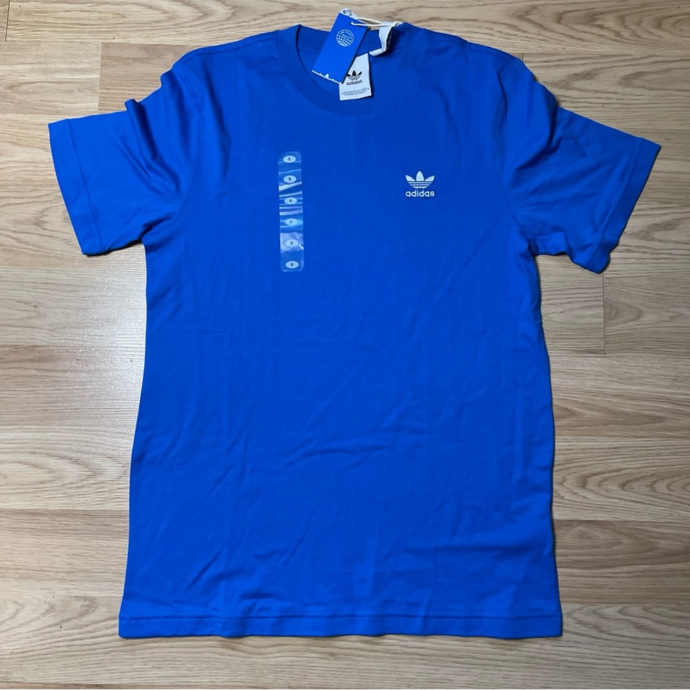 Adidas Originals Blue White Short Sleeve Logo T Shirt Size S NEW